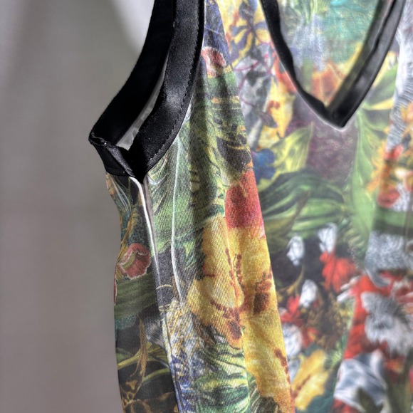 Tropical Fish Turtle Sea Plants Tank Top Blouse Kitsch Twee‎ Quirky Y2K V Neck S - Picture 6 of 9